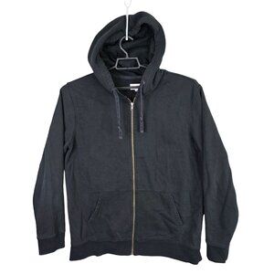Mens Goodfellow Black Full Zip Hoodie Drawstring Cotton Polyester Blend Size XL